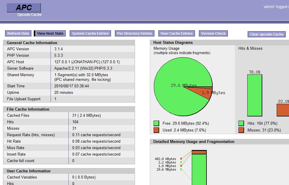 apc.php 监控管理APC